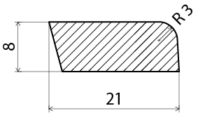 SMYGLIST EK LACKAD 8X21MM