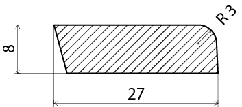 SMYGLIST 8X27X4400MM FURU VIT