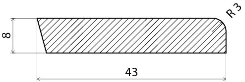 SMYGLIST 8X43X4400MM FURU VIT