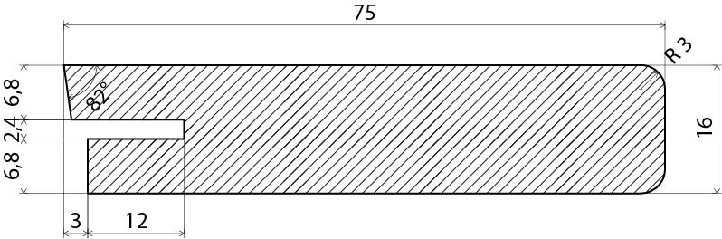 FÖNSTERSMYG EHL PROLIST MDF 16X75X2440MM VIT