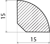 KVARTSTAV EHL PROLIST FURU VIT 0500-N, 15X15X2400MM