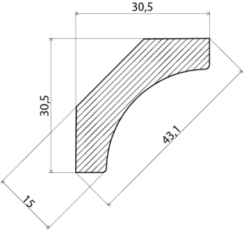 HÅLKÄLSLIST EHL PROLIST FURU VIT, 15X43X3600MM