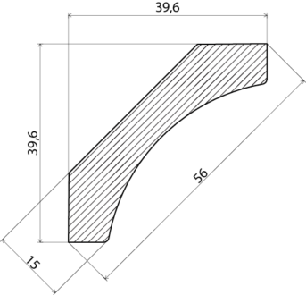 HÅLKÄLSLIST EHL PROLIST FURU VIT 15X56X440