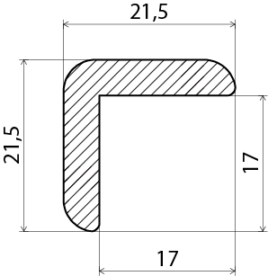 HÖRNLIST EHL PROLIST VIT 21X21X1000MM, FURU
