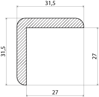 HÖRNLIST EHL PROLIST VIT 33X33X2700MM, FURU