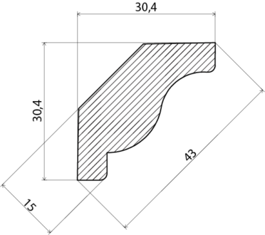 TAKLIST EHL PROLIST ALLMOGE VIT FURU 15X43X4400MM SVANHALS