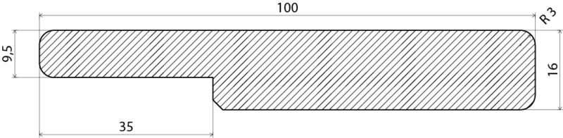 FÖNSTERSMYG EHL PROLIST FALS 0500-N VIT, FALS 9,5X35MM 16X100X4200MM