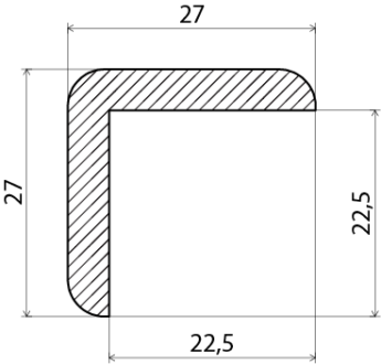 HÖRNLIST EK LACKAD 27X27X2700MM