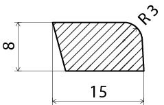 SMYGLIST 8X15X4400MM FURU VIT