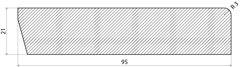 SALNINGSLIST EHL PROLIST FURU 0500-N VIT, 21X95X4400MM