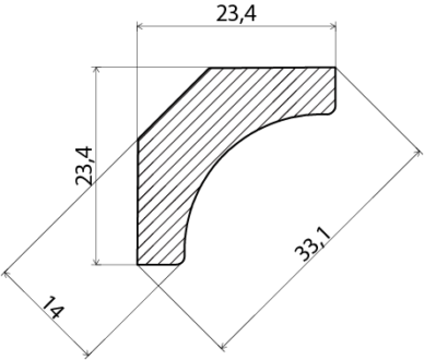 HÅLKÄLSLIST EHL PROLIST FURU VIT, 15X33X4400MM