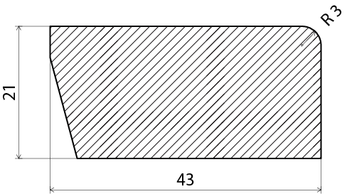 SALNINGSLIST EHL PROLIST VIT 21X43X2200MM, FURU