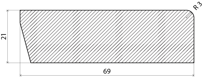 SALNINGSLIST EHL PROLIST VIT 21X69X2200MM FURU