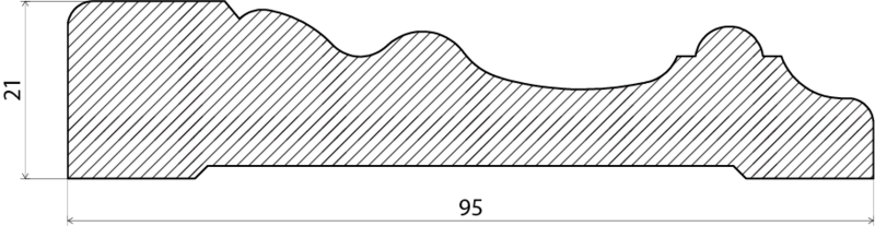 FODER EHL PROLIST ALLMOGE FURU VIT WEST, 21X95X4400MM