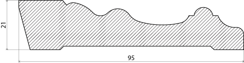 GOLVLIST EHL PROLIST ALLM WEST 21X95MM /M, FURU SOCKEL