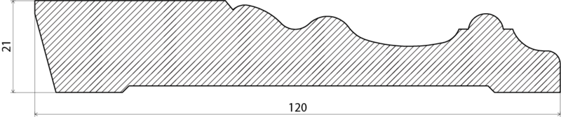 GOLVLIST EHL PROLIST ALLM WEST 21X120MM /M, FURU SOCKEL