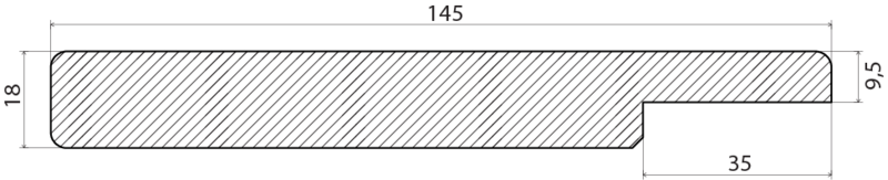 SMYGLIST EHL PROLIST FURU VIT FALS 35  145, 18X145X4400MM