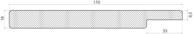 SMYGLIST EHL PROLIST FURU VIT FALS 35  170, 18X170X4400MM