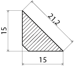 TREKANTSLIST 15X15MM FURU OBH