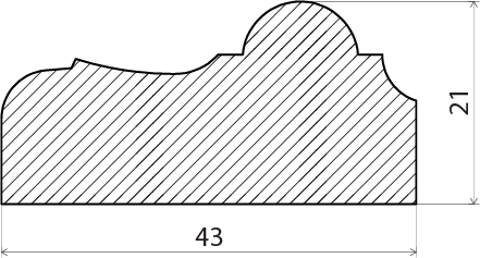 BRÖSTLIST EHL PROLIST FURU OBH 390 21X43MM