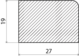 SALNINGSLIST EHL PROLIST FURU VIT, 19X27X3000MM