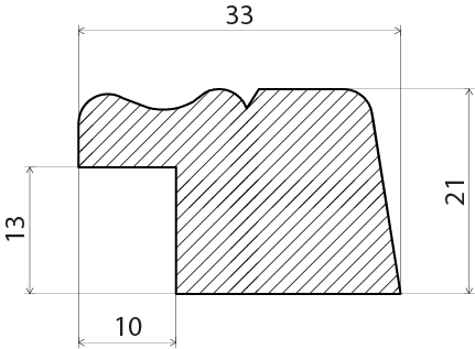 BRÖSTLIST EHL PROLIST FALS FURU OBH, 21X33MM