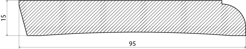 SOCKEL EHL PROLIST ALLMOGE FURU VIT 339, 15X95X4400MM