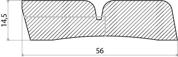 SOCKEL 14X56X4400MM VENTILERAD FURU VIT