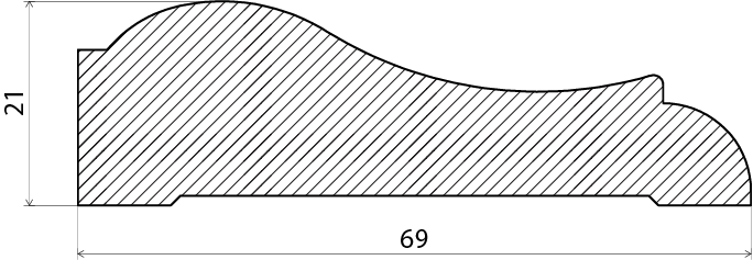 FODER EHL PROLIST ALLMOGE FURU VIT 298, 21X69X4400MM