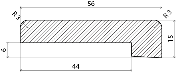 KLACKFODER EHL PROLIST FURU VIT KLACK 6MM, 15X56X4400MM