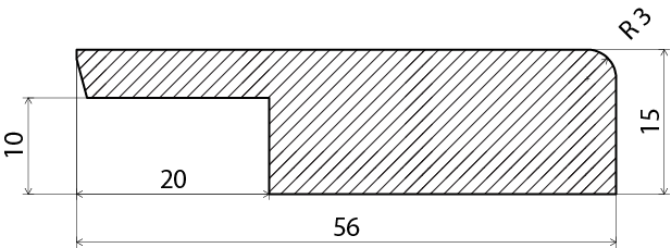 SOCKEL EHL PROLIST FURU VIT KABELSPÅR, 15X56X4400MM