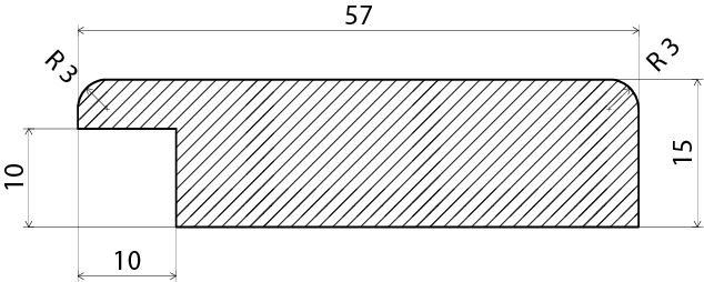 KAKELLIST EHL PROLIST FURU VIT, 15X57X4400MM