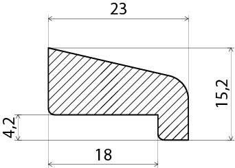 GLASLIST EHL PROLIST 11X23X4400MM FURU VIT