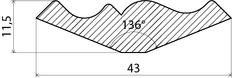 BRÅTTLIST EHL PROLIST FURU VIT 411, 15X43X4400MM