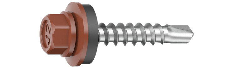 FARMARSKRUV EJOT 4,9X35 TRÄ RÖD, TEGEL RAL8004 250ST