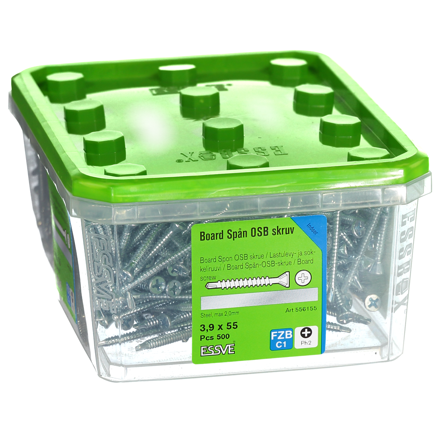 SPÅN/BOARDSKRUV BS 3,9X55MM FZB 500ST