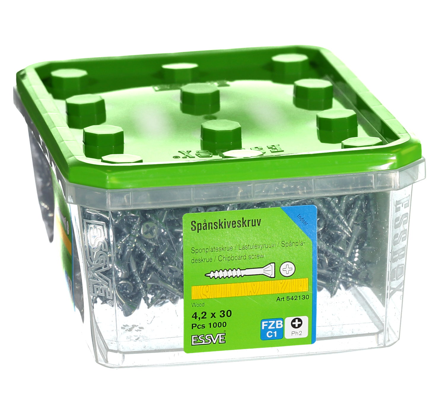 SPÅNSKIVESKRUV TRÄ 4.2X30 1000 BLANKFÖRZINKAD