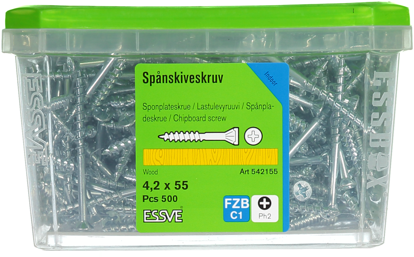 SPÅNSKIVESKRUV TRÄ 4,2X55 500 BLANKFÖRZINKAD