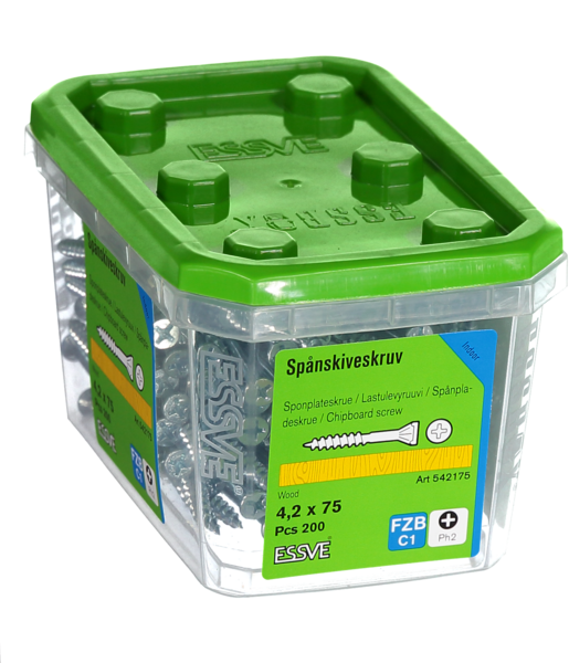 SPÅNSKIVESKRUV TRÄ 4,2X75 200 BLANKFÖRZINKAD