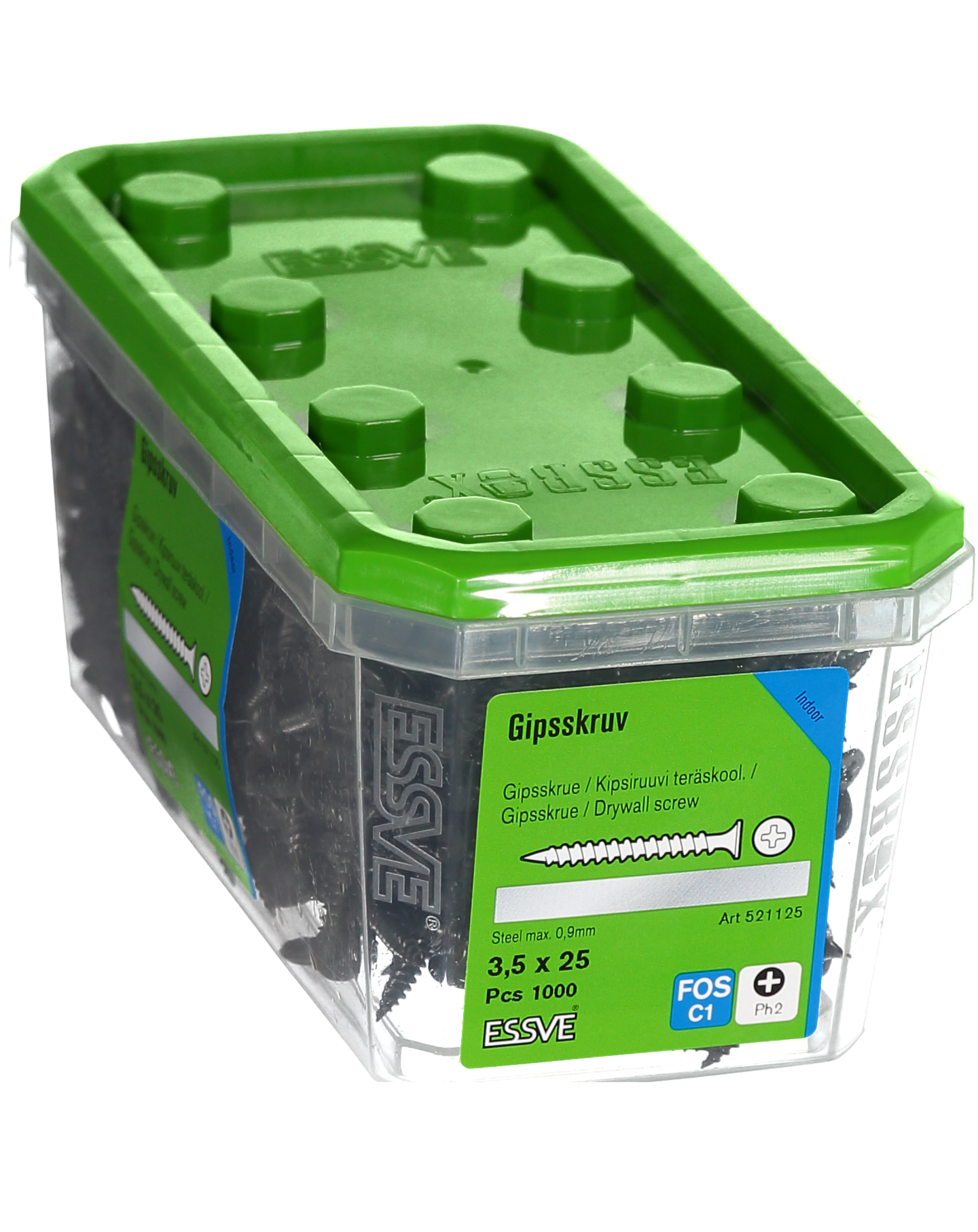 GIPSSKRUV STÅL FO3,5X25 1000ST