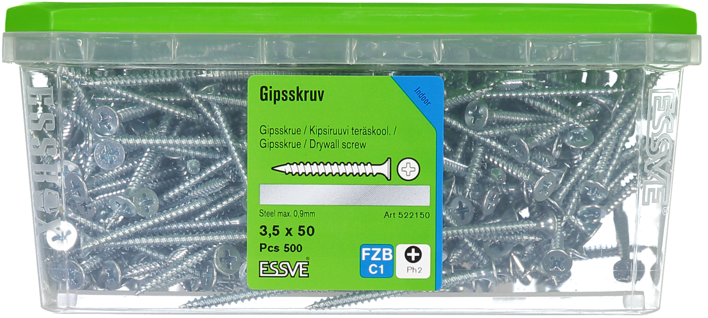 GIPSSKRUV STÅL FZB 3,5X50 500ST