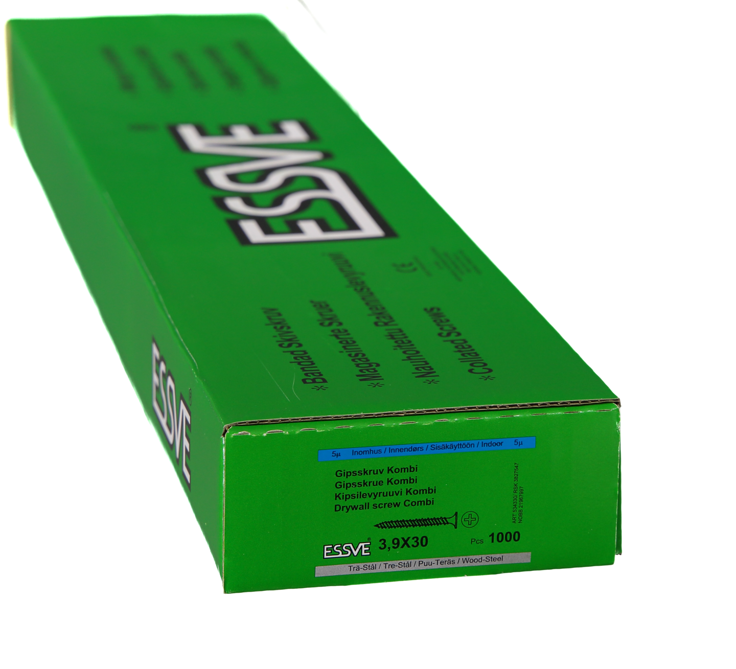 GIPSSKRUV KOMBI BA 3,9X30 1000 BANDAD TRÄ/STÅL FZB