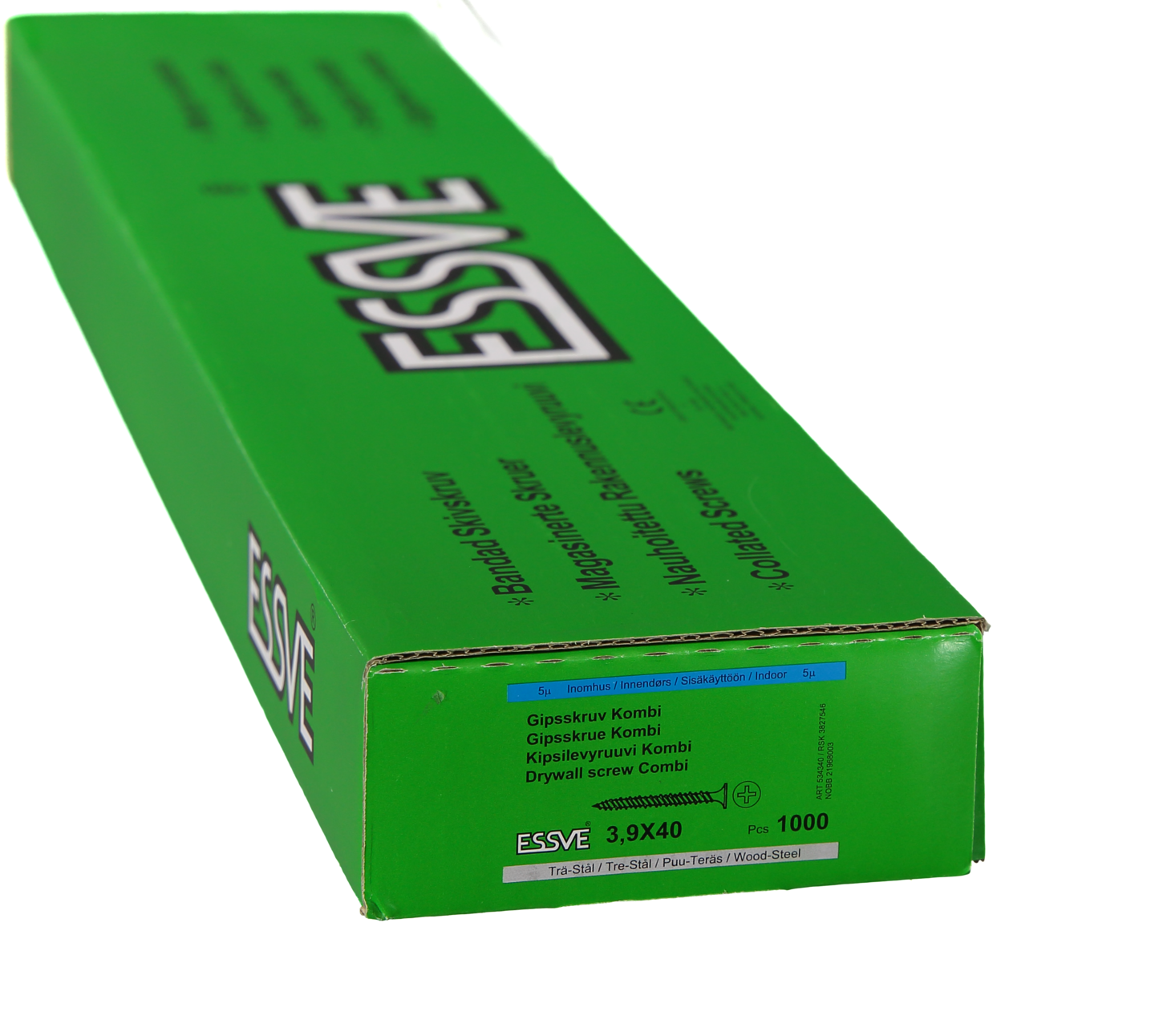 GIPSSKRUV KOMBI BA 3,9X40 1000 BANDAD TRÄ/STÅL FZB