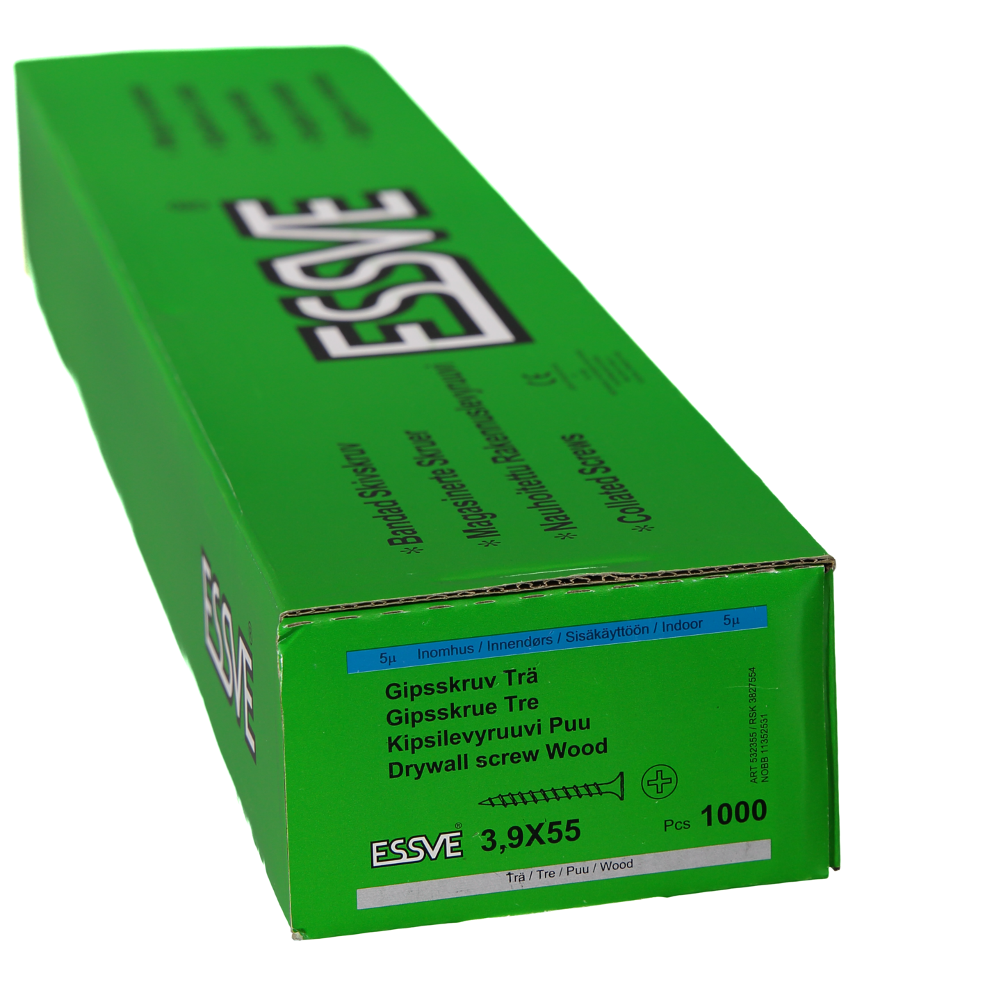 GIPSSKRUV TRÄ FZB 3,9X55 BANDAD 1000ST