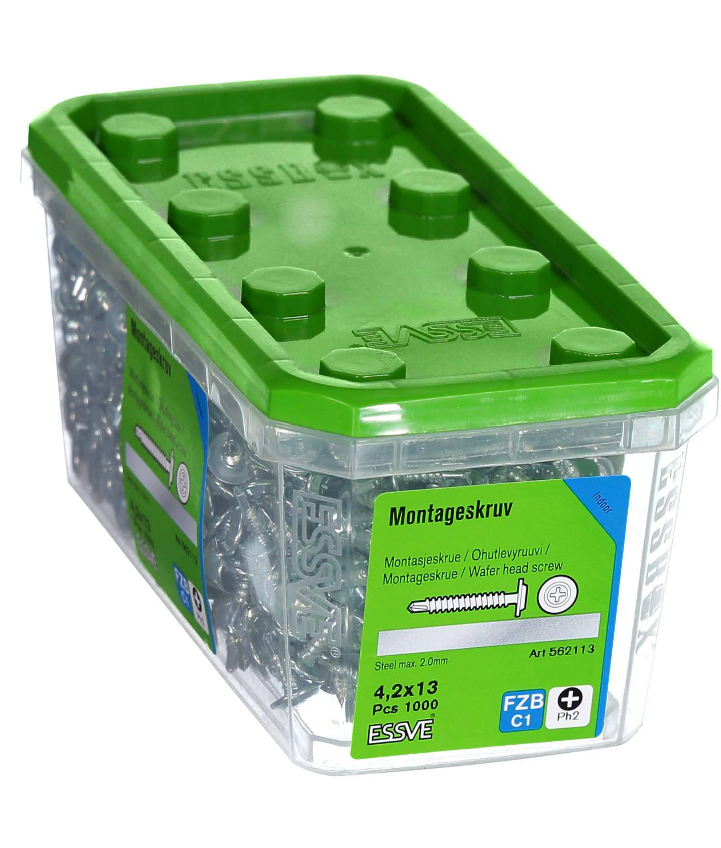MONTAGESKRUV ESSVE MED BORRSPETS PH2 FZB 4,2X13 100ST 1000ST