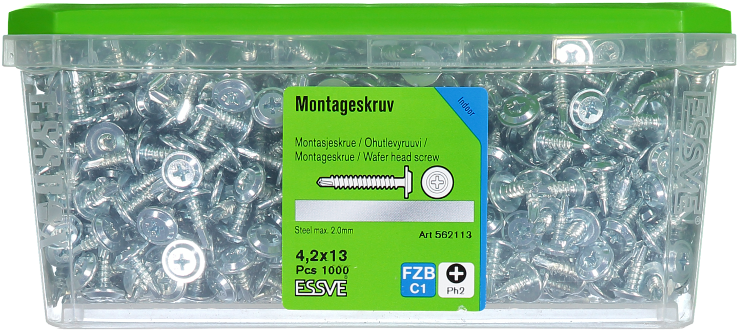 MONTAGESKRUV ESSVE MED BORRSPETS PH2 FZB 4,2X13 100ST 1000ST