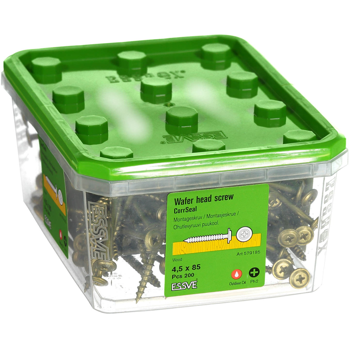 MONTAGESKRUV ESSVE MED VASS SPETS PH2 CORRSEAL 4,5X85 200ST