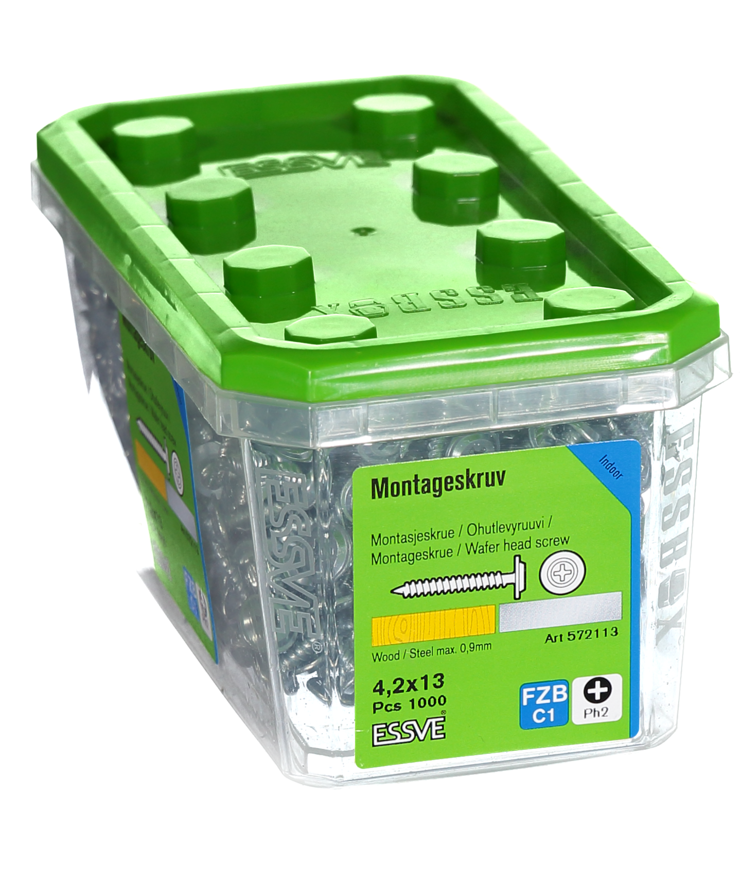 MONTAGESKRUV ESSVE MED VASS SPETS PH2 FZB 4,2X13 100ST 1000ST