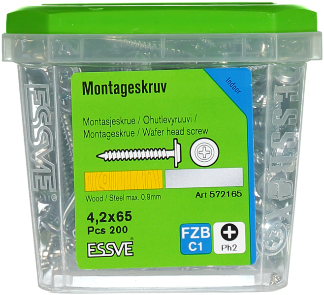 MONTAGESKRUV ESSVE MED VASS SPETS PH2 FZB 4,2X65 200ST