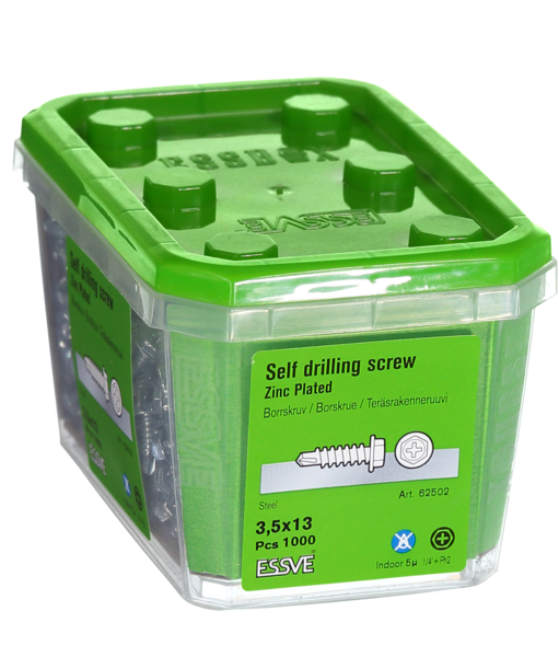 BORRSKRUV FZB 3.5X13 1000ST MED SEXKANTSSKALLE